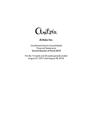 Vorschaubild Aritzia Quartalsbericht 2018-q2