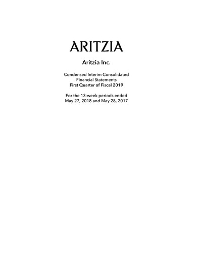 Vorschaubild Aritzia Quartalsbericht 2019-q1