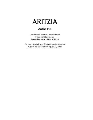 Vorschaubild Aritzia Quartalsbericht 2019-q2