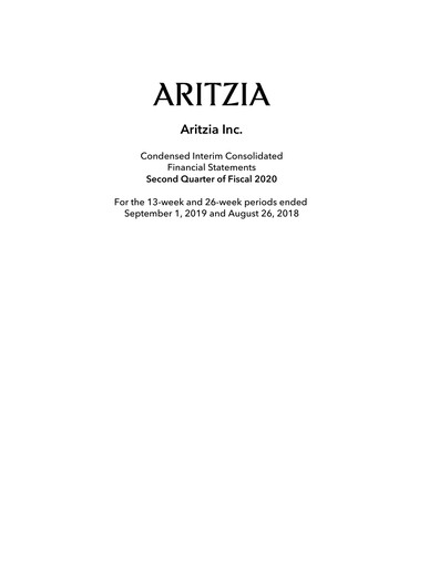 Vorschaubild Aritzia Quartalsbericht 2020-q2