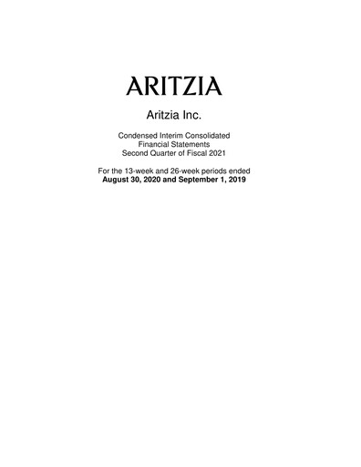 Vorschaubild Aritzia Quartalsbericht 2021-q2