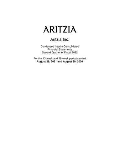 Vorschaubild Aritzia Quartalsbericht 2022-q2