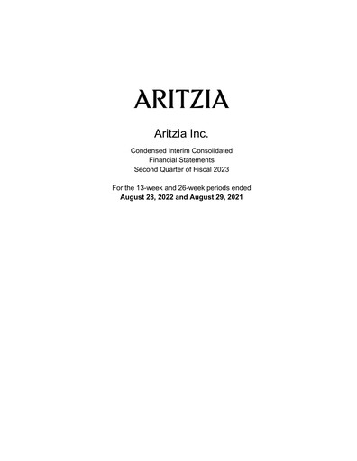 Vorschaubild Aritzia Quartalsbericht 2023-q2