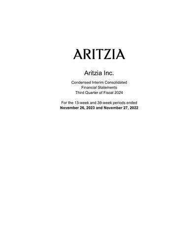 Vorschaubild Aritzia Quartalsbericht 2024-q3