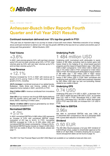 Vorschaubild Anheuser-Busch Inbev Quartalsbericht 2021-q4