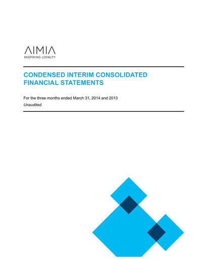 Thumbnail Aimia Financial Statement 2014-q1
