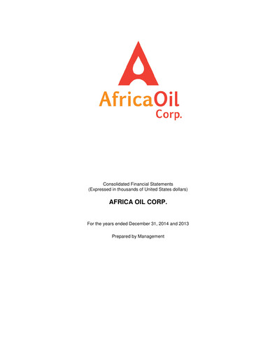 Vorschaubild Africa Oil Finanzmitteilung 2014