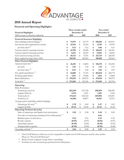 Miniature Advantage Energy Rapport annuel 2018