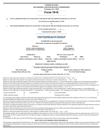 Thumbnail UnitedHealth Annual Report 2025