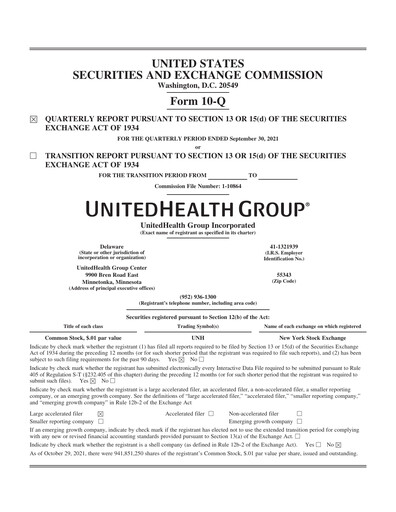 Thumbnail UnitedHealth Quarterly Report 2021-q3
