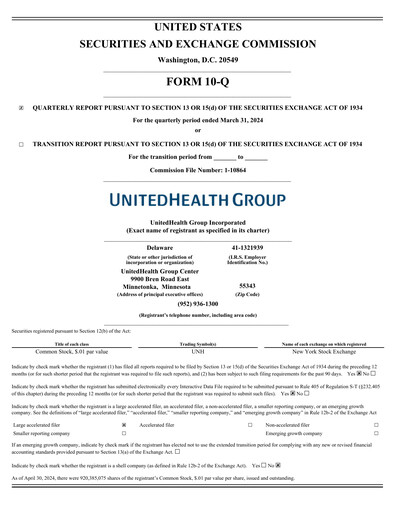 Thumbnail UnitedHealth Quarterly Report 2024-q1