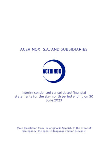 Vorschaubild Acerinox Finanzmitteilung 2023-h1