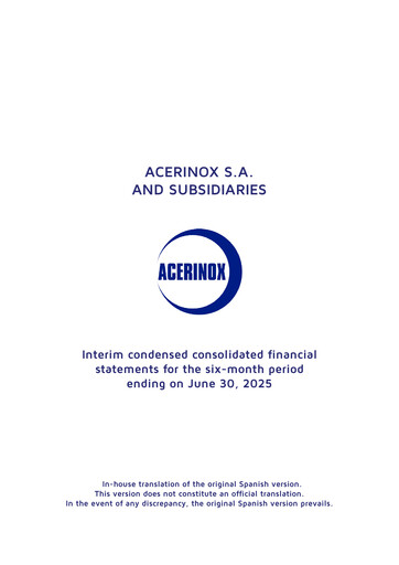 Vorschaubild Acerinox Finanzmitteilung 2025-h1