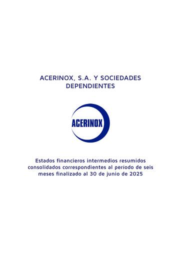 Thumbnail Acerinox Financial Statement 2025-h1
