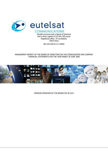 Thumbnail Eutelsat Financial Report fy2008