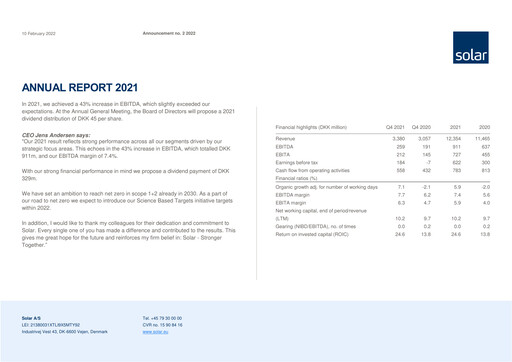 Thumbnail Solar A/S Annual Report 2021