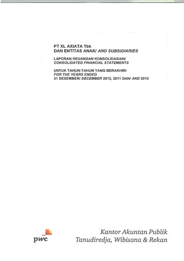 Thumbnail XL Axiata
 Financial Statement 2012
