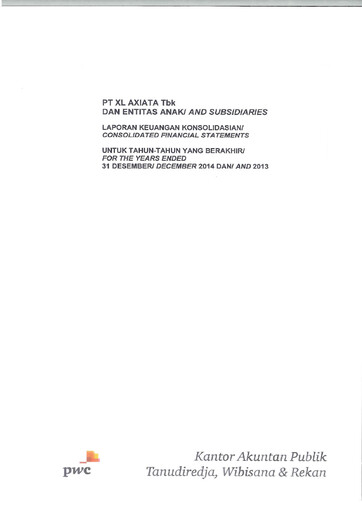 Thumbnail XL Axiata
 Financial Statement 2014