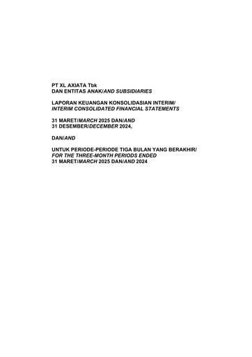 Thumbnail XL Axiata
 Quarterly Report 2025-q1