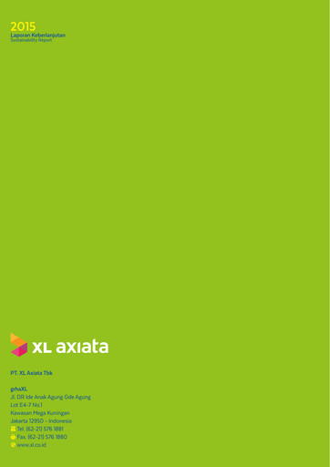 Thumbnail XL Axiata
 Sustainability Report 2015