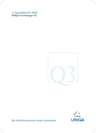 Thumbnail Uniqa Insurance Group
 Quarterly Report 2006-q3