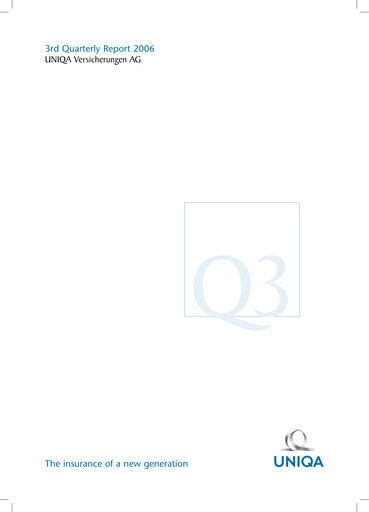 Thumbnail Uniqa Insurance Group
 Quarterly Report 2006-q3