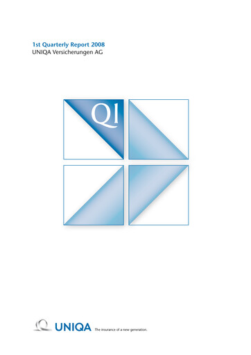Thumbnail Uniqa Insurance Group
 Quarterly Report 2008-q1