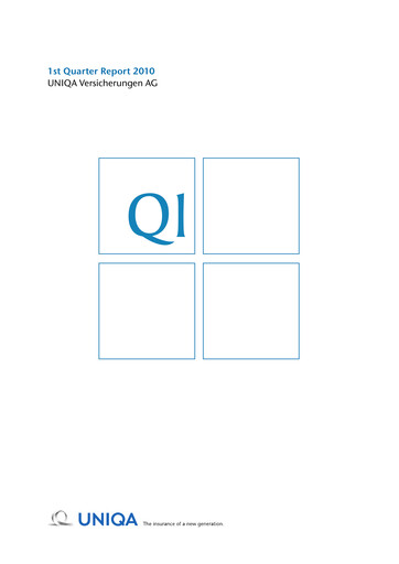 Thumbnail Uniqa Insurance Group
 Quarterly Report 2010-q1