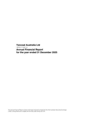 Thumbnail Yancoal Annual Report 2025