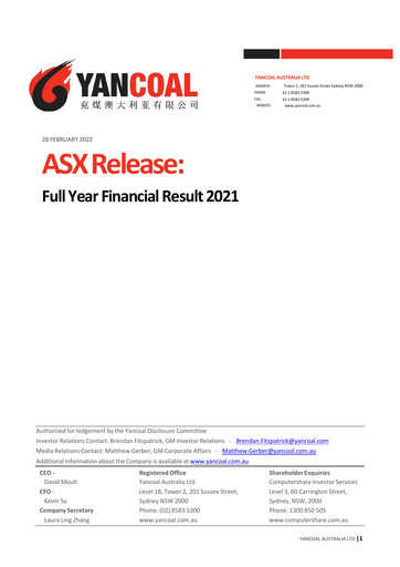 Thumbnail Yancoal Financial Report 2021