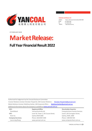 Thumbnail Yancoal Financial Report 2022