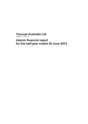 Thumbnail Yancoal Half-year Report 2012-h1