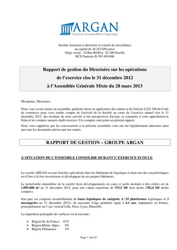 Thumbnail Argan SA Financial Report 2012