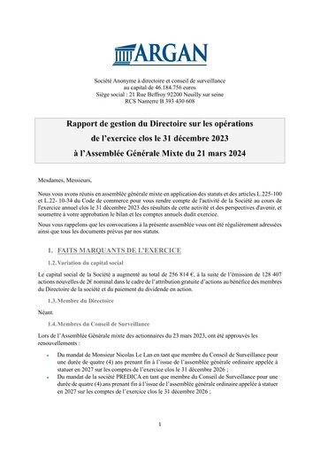 Thumbnail Argan SA Financial Report 2023