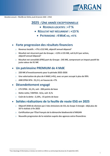 Thumbnail Argan SA Financial Report 2025