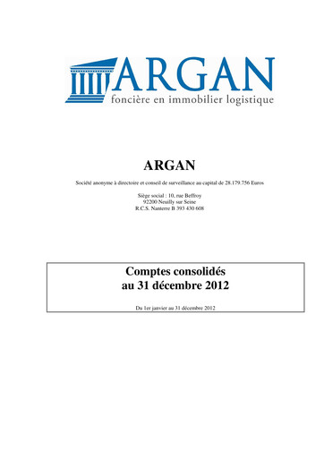 Thumbnail Argan SA Financial Statement 2012
