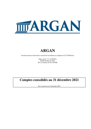 Thumbnail Argan SA Financial Statement 2021