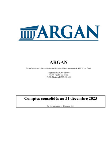 Thumbnail Argan SA Financial Statement 2023