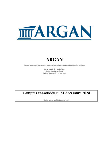Thumbnail Argan SA Financial Statement 2024