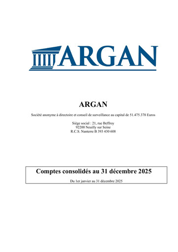 Thumbnail Argan SA Financial Statement 2025