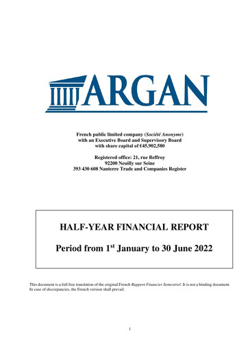 Thumbnail Argan SA Half-year Report 2022-h1
