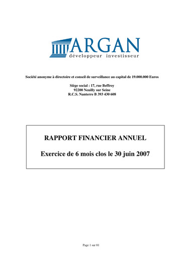 Thumbnail Argan SA Half-year Report 2007-h1