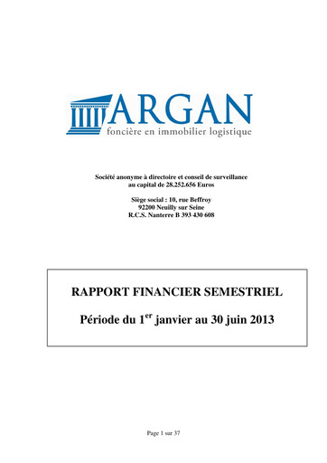 Thumbnail Argan SA Half-year Report 2013-h1