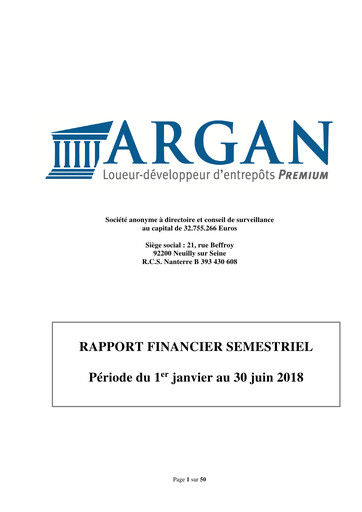 Thumbnail Argan SA Half-year Report 2018-h1