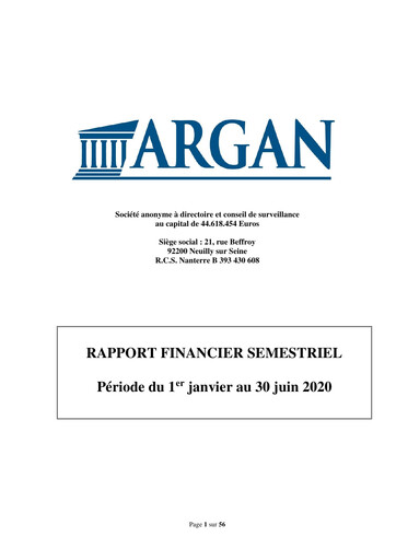 Thumbnail Argan SA Half-year Report 2020-h1