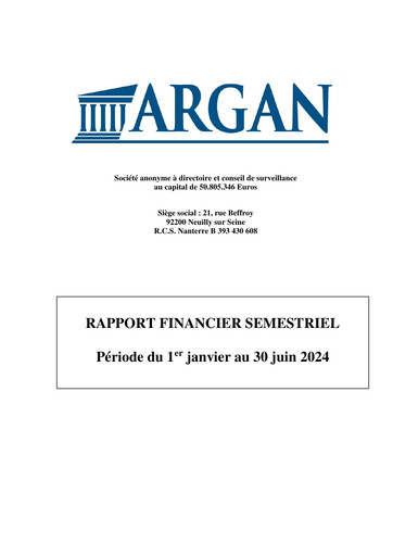 Thumbnail Argan SA Half-year Report 2024-h1