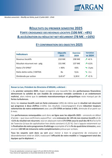 Thumbnail Argan SA Half-year Report 2025-h1