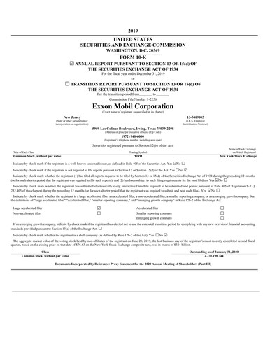 Thumbnail Exxon Mobil Annual Report 2019