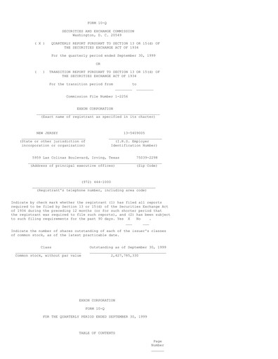 Vorschaubild Exxon Mobil Quartalsbericht 1999-q3