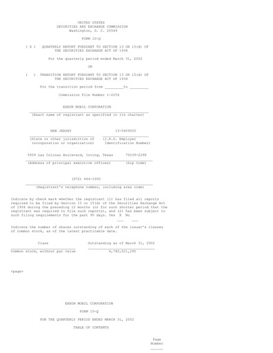 Vorschaubild Exxon Mobil Quartalsbericht 2002-q1